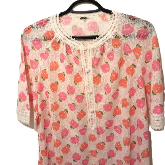 Vintage 1980s Swiss Hanro Lace Nightgown: Floral Romantic Slip - Size 44 - Picture 2 of 6